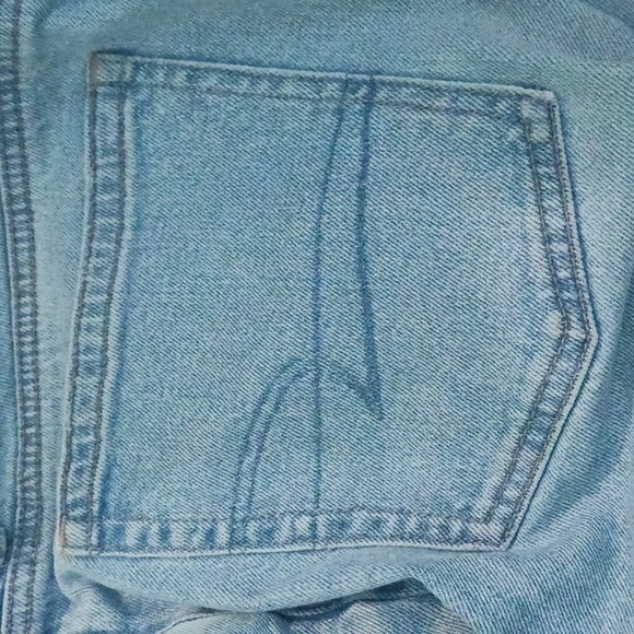 American Eagle Outfitters Super High Rise Straight Jeans - Light Blue | Size 10 - Picture 3 of 6